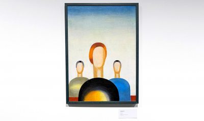 Картина "Три фигуры" Анны Лепорской до повреждения. Фото © Ельцин-центр