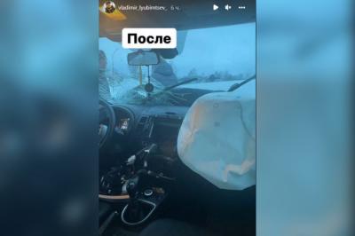 В машине сына Михаила Пореченкова сработали подушки безопасности. Фото © Instagram / vladimir_lyubimtsev_