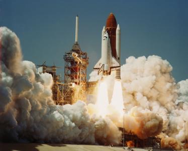 Первый запуск шаттла "Челленджер" 4 апреля 1983 года. Фото © Public Domain