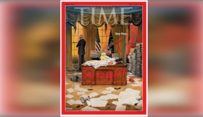 Обложка от 1 февраля 2021 года, на ней изображён беспорядок, с которым Байден столкнулся при вступлении в должность главы Штатов © Time / Тим О'Брайен