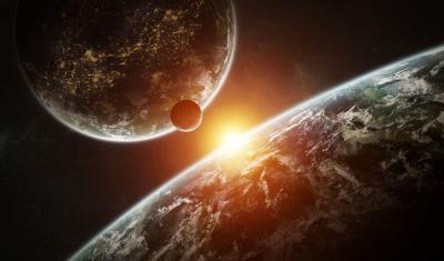 pСистема далёких планет в космосе. 3D-рендеринг. Фото © Shutterstock/p