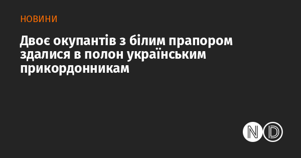 Два загарбники з білим прапором капітулювали перед українськими прикордонниками.