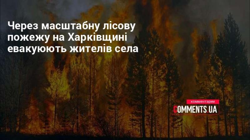 У зв'язку з великою лісовою пожежею в Харківській області проводять евакуацію мешканців села.