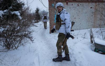 Позиции украинских военных у линии разграничения сторон в Донецкой области. Фото © ТАСС / AP Photo / Andriy Dubchak