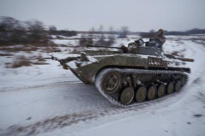 Позиции украинских военных у линии разграничения сторон в Донецкой области. Фото © ТАСС / AP Photo / Vadim Ghirda